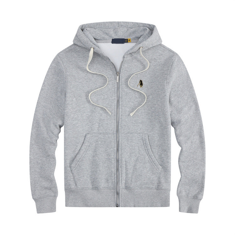 Men's Polo Fleece Hooded Cardigan