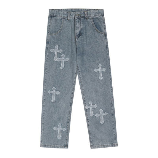 Men's High-Street Wide-Leg Jeans