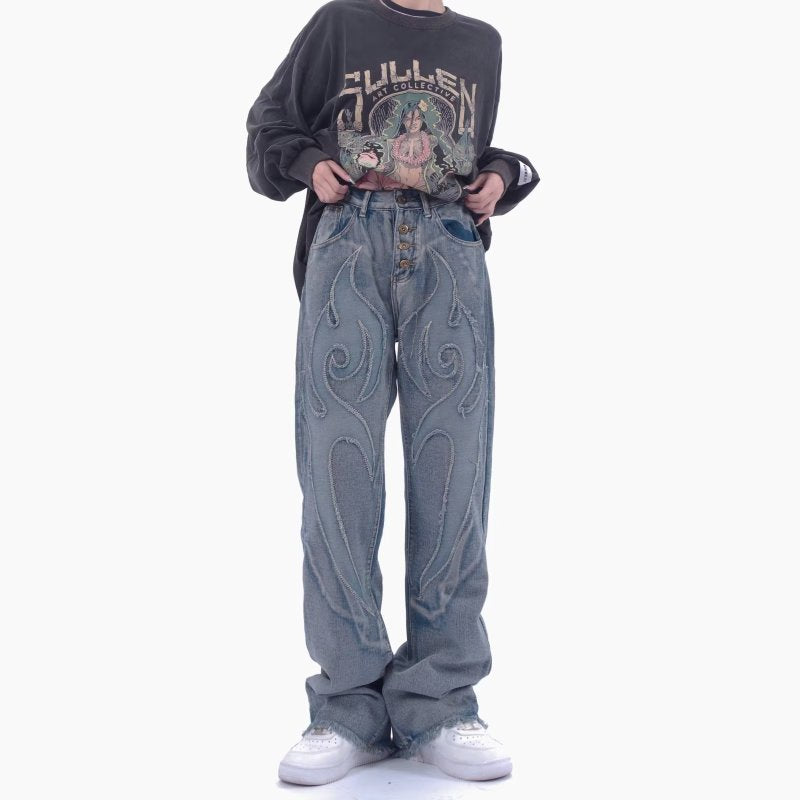 Kyoto Embroidered Denim Jeans